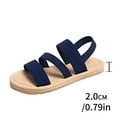 thumbnail image 3 of Sandals for Women Casual Summer Oofos Sandals for Men Womens Dressy Sandals Women's Fashion Casual Versatile Solid Color Comfortable Vacation Summer Style Fashion Trend Wrap-Around Flat Sandals Blue, 3 of 6