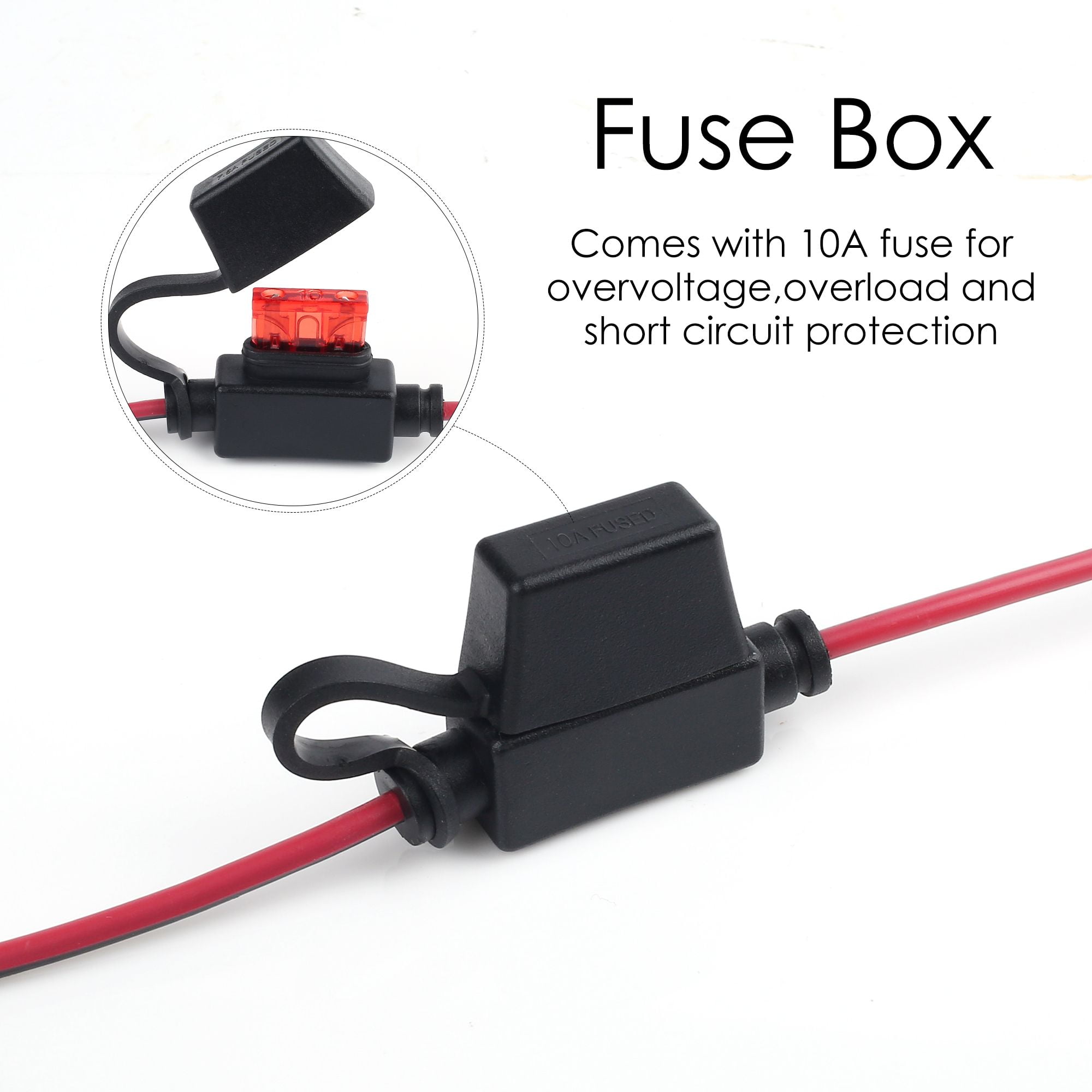 3 Pieces Ring Terminal Accessory Cables SAE to O Ring Terminal Harness 2 Pin Quick Disconnect Plug with 10A Safety Protection Fuse for Motorcycle Cars Tractor 3 Pieces Ring Terminal Accessory Cables SAE to O Ring Terminal Harness 2 Pin Quick Disconnect Plug with 10A Safety Protection Fuse for Motorcycle Cars Tractor