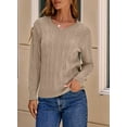 thumbnail image 5 of DOKOTOO Sweaters for Women Cable Knit Pullover Sweaters Long Sleeve V Neck Sweaters Jumper Tops, 5 of 7