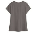 thumbnail image 5 of YTCAMLO Collared V Neck Womens Cotton Linen Blouses Casual Solid Short Sleeve Shirts Lightweight Button Business Tunic Tops, Gray XL, 5 of 8
