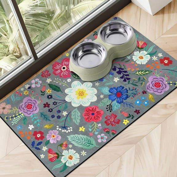 Dog Food Mats for Floors, Absorbent Dog Bowl Mat for Food and Water Dispenser Mat, Quick Dry Cat Food Mat Pet Supplies