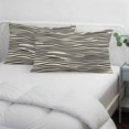 thumbnail image 4 of Beige Black Stripe Pillow Covers 20x26 Inch Standard Size, Modern Abstract Art Lines Wave Decorative Pillowcase with Zipper, Microfiber Pillow Protector, Breathable Pillowcases for Couch Sofa Bed, 4 of 9