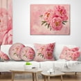 thumbnail image 4 of Designart Peony Flowers in Vase on Pink - Floral Throw Pillow - 12x20, 4 of 5