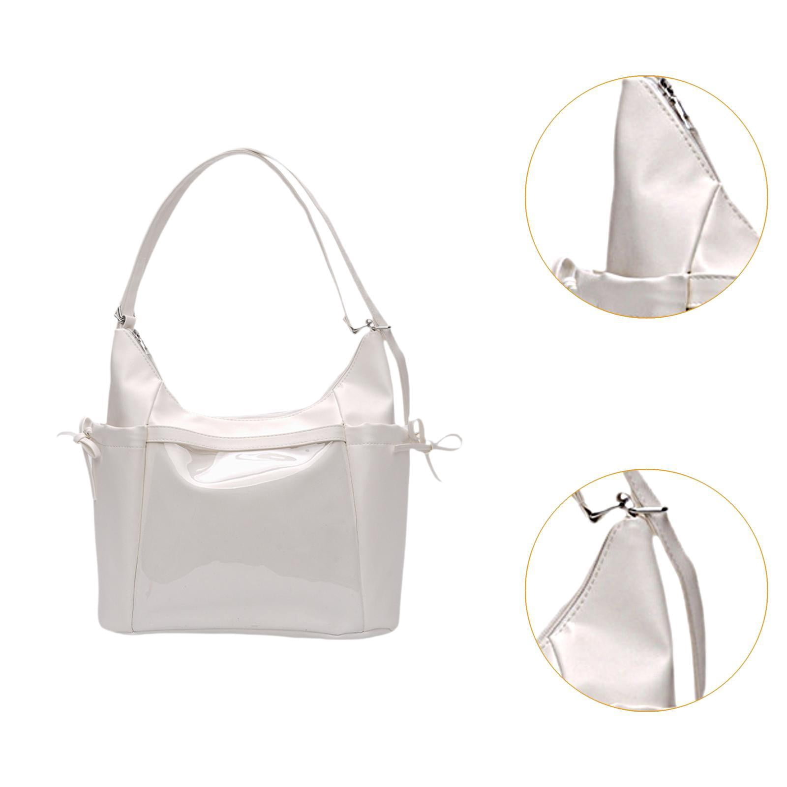 Abbraccia Ita Bag Uniform Bag DIY Multipurpose Transparent Purse Handbag Backpack for Gifts Anime Dolls Display Party Shopping Students White