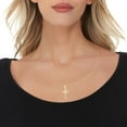 thumbnail image 2 of Floreo 10k Yellow Gold Ribbon Effect Crucifix of Jesus Cross Religious Pendant, 2 of 4