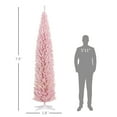 thumbnail image 6 of Christmas Trees HOMCOM 8' Tall Pre-Lit Slim Noble Fir Artificial Christmas Tree with 300 Warm White LED Lights and 618 Tips, for Christmas Decoration, Pink,Artificial Christmas Trees, 6 of 9