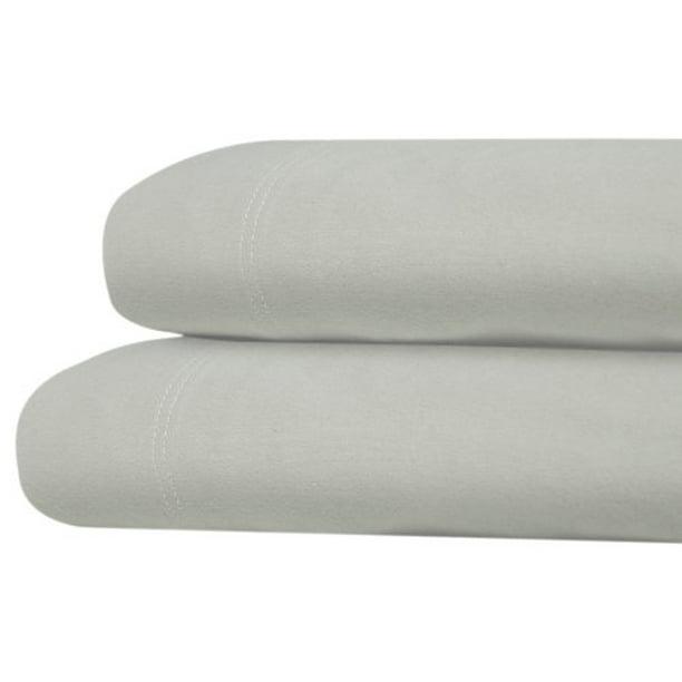 Tribeca Living Luxury Solid Flannel Deep Pocket Sheet Set Platinum