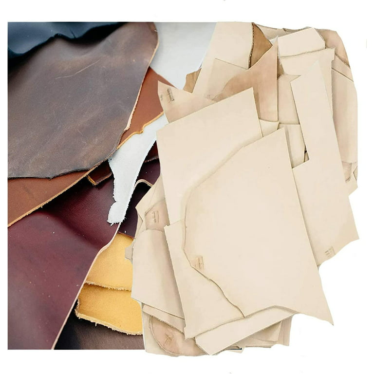 2 LBS of Real, Vegetable-Tanned Cowhide Leather Scraps/Remnants