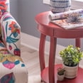 thumbnail image 4 of Home Square Round Wood End Table with Shelf in Red - Set of 2, 4 of 11
