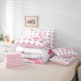 thumbnail image 5 of Homewish Kawaii Pink Letter Twin Bedding Sets 7-Piece, Bowknot Monogrammed A Bedding Comforter Set, Cartoon Christmas Tree Reversible Sheet Sets, Luxury Bedroom Decor, 5 of 7