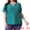 Cyan, variant on Women's Plus Tops Hollow Casual V Neck Short Sleeve Summer Blouse Shirts 1X Green