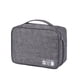 thumbnail image 1 of Bolsa de almacenamiento de cables portátil, impermeable, cargador de línea de datos USB, organizador de enchufe para viajes, organizador electrónico gris, 1 of 5