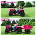 thumbnail image 4 of TOBBI 12V Kids Ride On Tractor with Trailer Electric Battery Powered Ride on Toy W/ LED Lights,Rose Red, 4 of 15