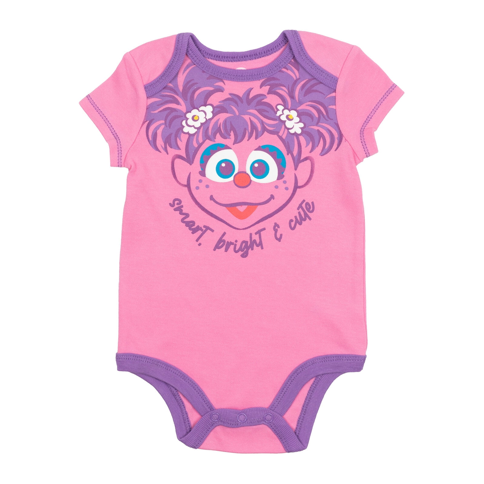 Sesame Street Elmo Cookie Monster Abby Cadabby Newborn Baby Girls 5 Pack Bodysuits Newborn to Infant