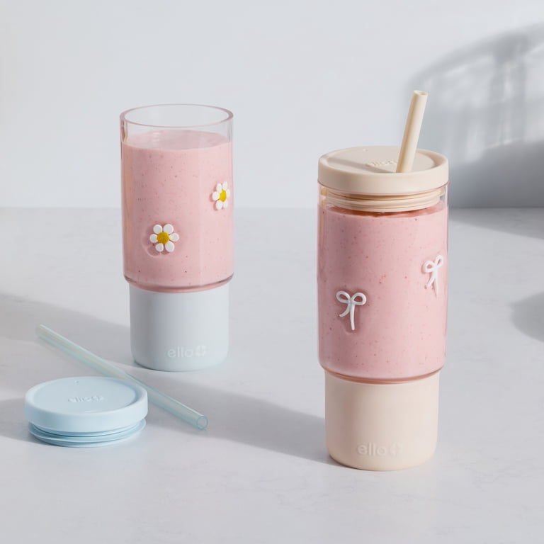 Lumiere ルミエール MILKSHAKE ジャージ X-SMALL Ello Charmed 18oz Glass Tumbler with Lid and Straw | BPA Free
