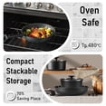 thumbnail image 5 of Carote 6 Pcs Pots and Pans Nonstick, Cookware Set with Detachable Handles, Oven Safe, Induction Ready, Stackable Kitchen Cooking Set, Black, 5 of 8