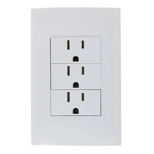 Placa 3 Contactos Con Tierra Leviton Blanco Plástico