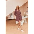thumbnail image 5 of Ekouaer Robes for Women Waffle Knit Bathrobe Soft Lightweight Knee Length Loungewear, 5 of 7