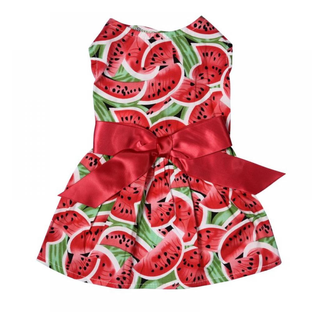 Summer Puppy Dog Cotume Lovely Fruit Print Vestido Princess Small Dog