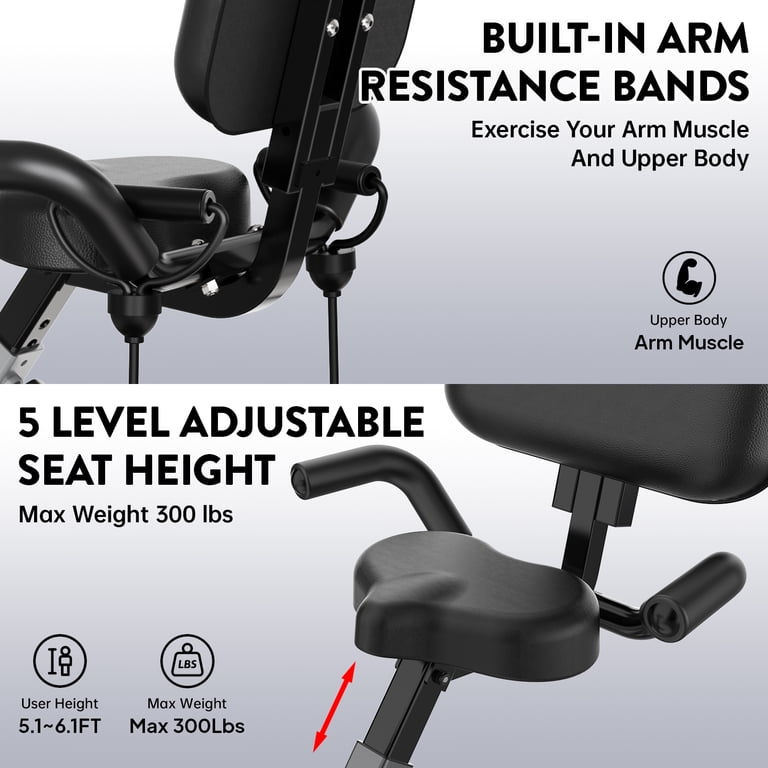 Pooboo Folding Exercise Bike, 300lb Capacity photo 8