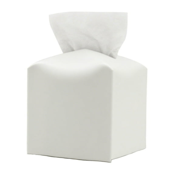 Leather Tissue Cover for Home and Functional Storage Container with Sleek Design for Indoor Use