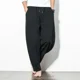 thumbnail image 4 of Pantalones para hombre, pantalones casuales sueltos de lino, pantalones de hombre de hip hop, anchos de algodón, nuevos en Harajuku Y2k, estilo coreano clásico, elegante, venta larga, 4 of 5