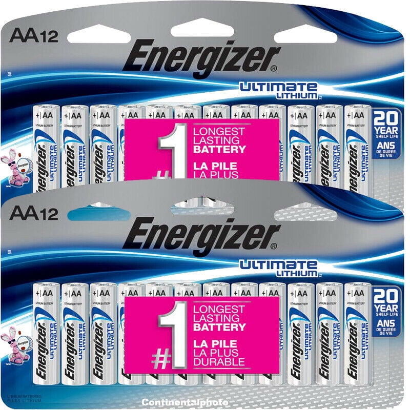 24 X Energizer AA Ultimate Lithium (2 x 12 Pk) Batteries, L91BP FRESH