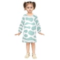 thumbnail image 5 of Teal Drop Shapes Girls'long-sleeved dress Thickened A-dress Warm Dress Basic Shirt Party Dresses, 5 of 7