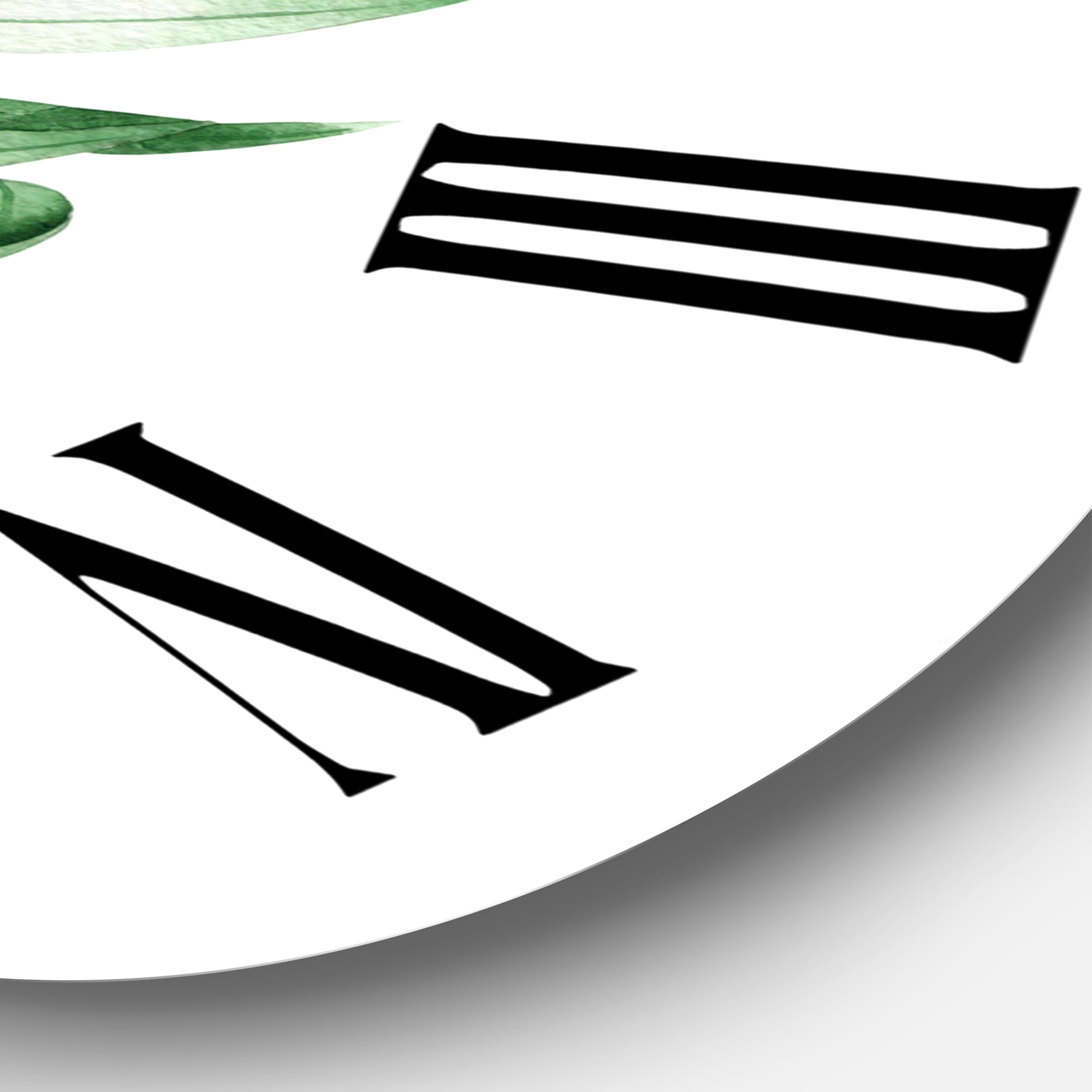 Designart 'Tropical Leaf Of Monstera Ii' Farmhouse Wall Clock