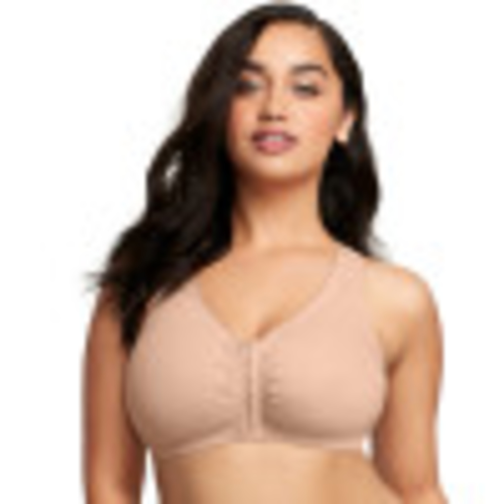 Glamorise Front-Closure Cotton T-Back Comfort Wirefree Bra 1908 (Women's & Women's Plus)