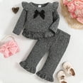 thumbnail image 2 of mgoYE Baby Girl Clothes 3 Months Ruffle Romper Toddler Girl Floral Cotton Pant Sets Girls Clothing Outfit(Grey,2-3 Years), 2 of 5