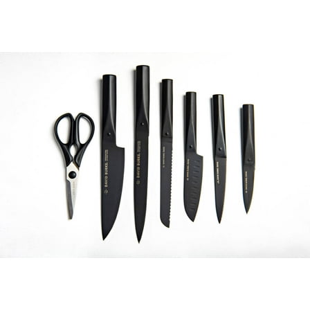 David Burke 7-Piece Commercial Grade Cutlery Set with Clear Acrylic Storage Stand