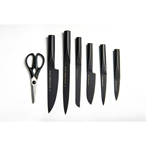 David Burke 7-Piece Commercial Grade Cutlery Set with Clear Acrylic Storage Stand