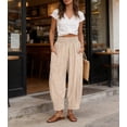 thumbnail image 6 of ZANKLEY Women High Waist Loose harem Lounge Pants Pocketed Summer Casual Beach Travel, 6 of 7