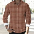 thumbnail image 6 of FDGIU Men's Fall Flannel Shirt - Button Down Plaid, Slim Fit Cozy Long Sleeve Fall Winter Layering Piece with Pocket, 6 of 7