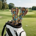 thumbnail image 5 of Yuyamidu Brown Aztec Golf Club Head Cover for Golf Head Sunflowers Waterproof Golf Head Cover for Driver/Fairway Wood/Hybird Club Protection, PU Leather, 5 of 8