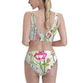 thumbnail image 3 of Picia Vintage Wood Background with Floral Women's High Waisted Bikini Scoop Neck Swimsuit Two Pieces Bathing Suit-, 3 of 8
