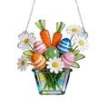 thumbnail image 2 of Easter Flower Egg Suncatcher Window Hanging Decor, Stained Glass Style Acrylic Ornament for Home Farmhouse Garden Window Decorations, Hanging Window Art for Indoor Outdoor Decor, Housewarming Gift, 2 of 9