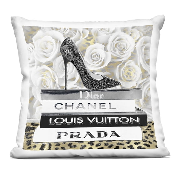 Stupell Industries Glam Heel on Roses Design by Madeline Blake Throw Pillow