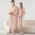 thumbnail image 6 of JTieacloth Men's Loungewear Winter New Half Flannel Men's Thickened Robe Long Furry Home Wear Bathrobe Man Pink, 6 of 6