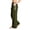 Army Green, variant on Women Crinkle Texture Elastic Waist Wide Leg Pants, Tassel Drawstring Loose Flowy Casual Long Trousers with Side Pockets Blue XL(XL)