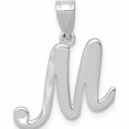 thumbnail image 1 of 14K White Gold 14Kw Script Letter M Initial Pendant Made In United States -Jewelry By Sweet Pea, 1 of 7