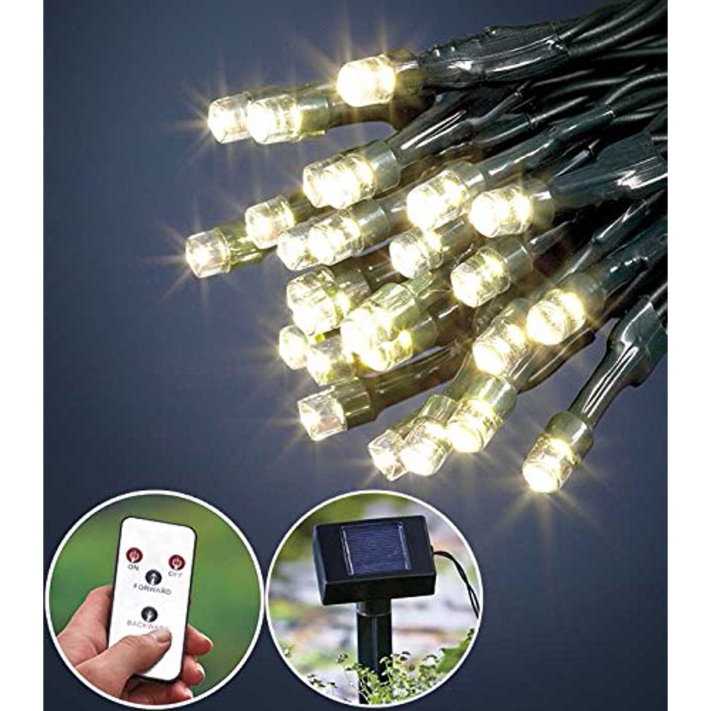 Remote Control 50LED Solar String Lights (White)