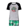 thumbnail image 2 of cllios Family Matching Christmas Pajamas Sets Short Sleeve Classic Print Pajamas Shirts with Comfy Shorts 2 Piece Outfits Christmas Family Pajamas, 2 of 4