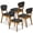 Walnut/Charcoal, variant on Best Choice Products Set of 4 Wooden Dining Chairs, Wood Modern Farmhouse Upholstered Chairs - Walnut/Cream