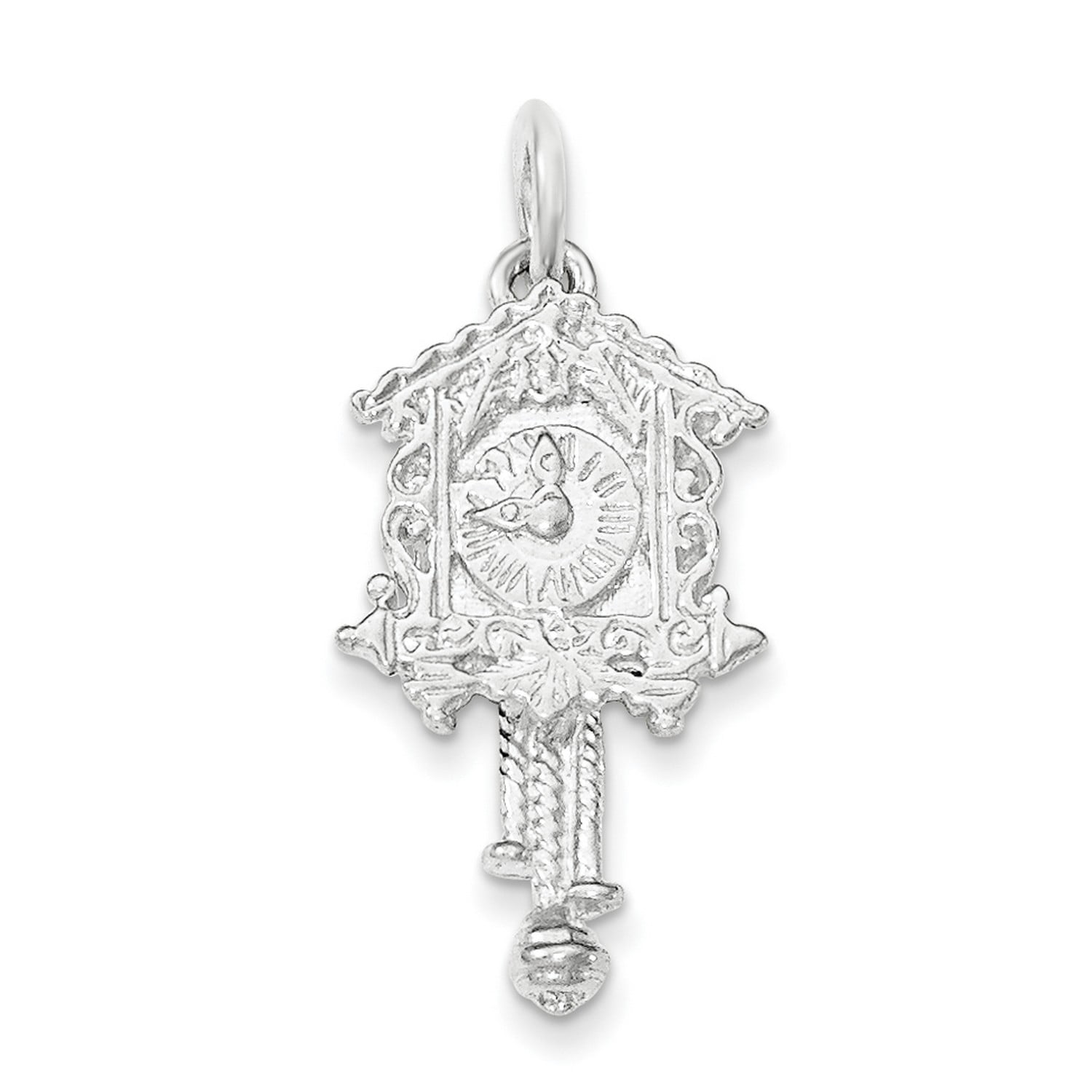 Jewelry Stores Network Sterling Silver Polished Coo Coo Clock Pendant