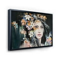 thumbnail image 3 of Designart 'Portrait Of A Young Woman With Flowers I' Modern Framed Canvas Wall Art Print, 3 of 5