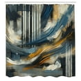 thumbnail image 4 of Ambesonne Navy Blue Shower Curtain, Abstract Art Brushstroke, 69"Wx75"L, Orange Slate Blue and Grey, 4 of 4