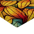 thumbnail image 4 of Ambesonne Botanical Fitted Sheet, Autumn Leaves Repeated, Twin Size, Mustard and Vermilion, 4 of 5