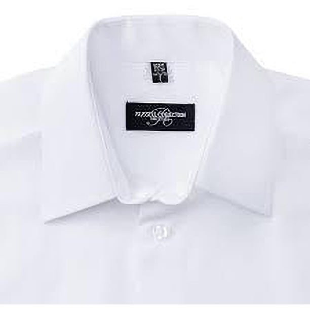Russell Collection- Camisa de manga corta de popelín y poliéster/algodón de fácil cuidado para mujer (Negro)